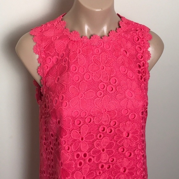 Kate Spade Lace Shift Dress Pink Eyelet Floral - Picture 3 of 7